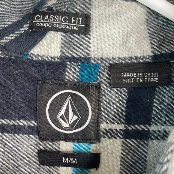 VOLCOM Mens Alaska Long Sleeve Plaid Flannel Shirt Classic Fit Button Size M - Picture 8 of 12